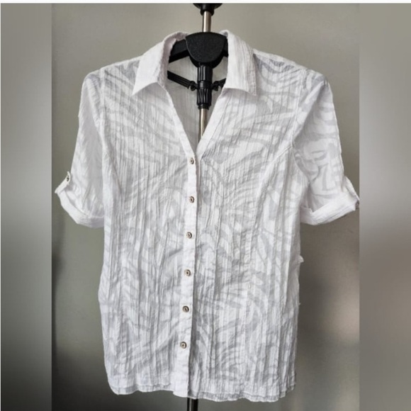 Brody Myles Soft, Light Weight, See through Blouse. White. Fits a large
L - Picture 1 of 9